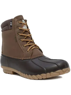 Channing Mens Faux Leather Lace-Up Winter & Snow Boots