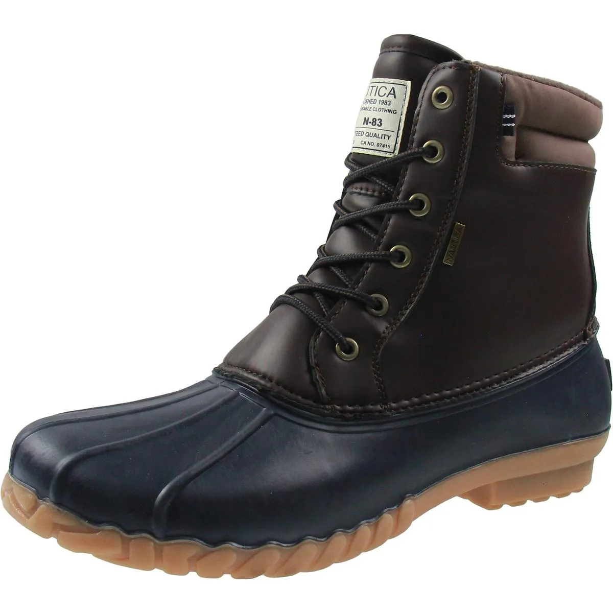 Channing Mens Faux Leather Lace-Up Winter & Snow Boots