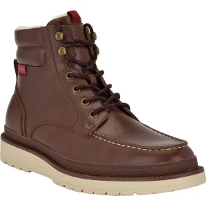 Chesley Mens Solid Faux Leather Combat & Lace-Up Boots