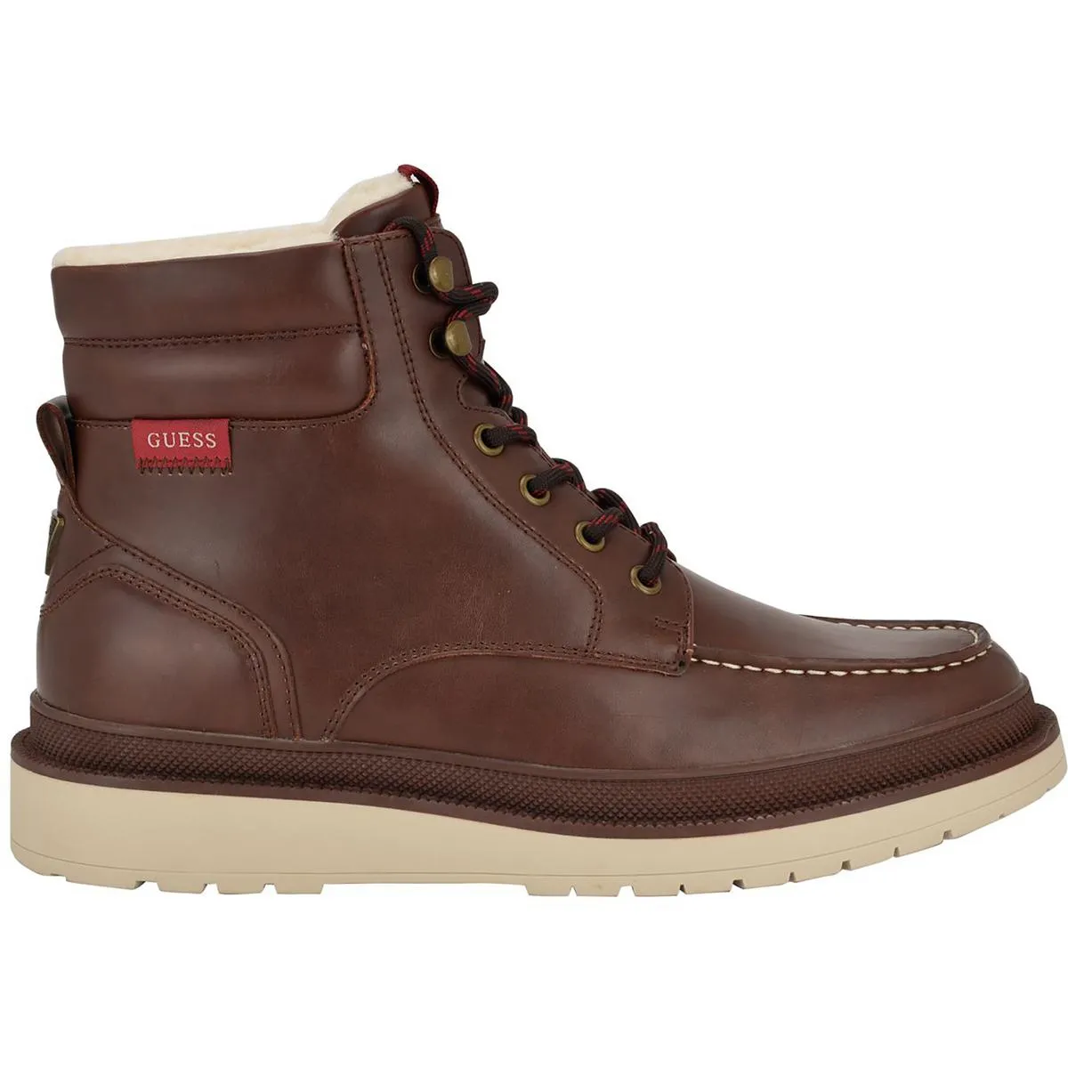 Chesley Mens Solid Faux Leather Combat & Lace-Up Boots