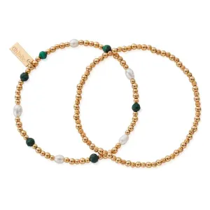 ChloBo Gold Plated Sterling Silver Magical Beauty Set of Two Bracelet D