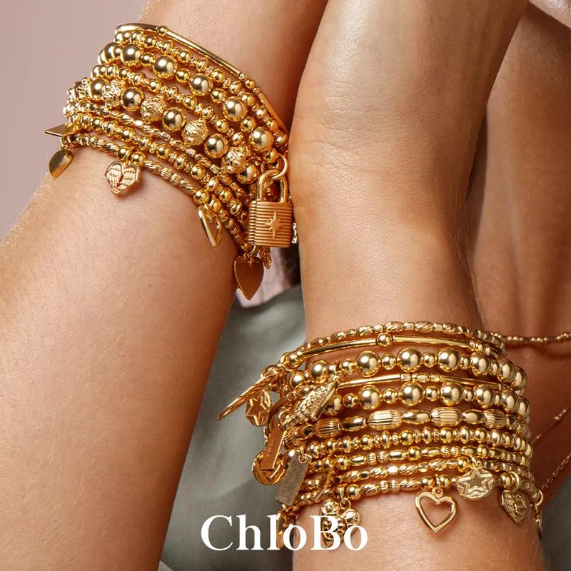 ChloBo Sterling Silver Gold Plated Triple Heart Bracelet