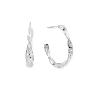 ChloBo Sterling Silver Sun Twisted Hoop Earrings