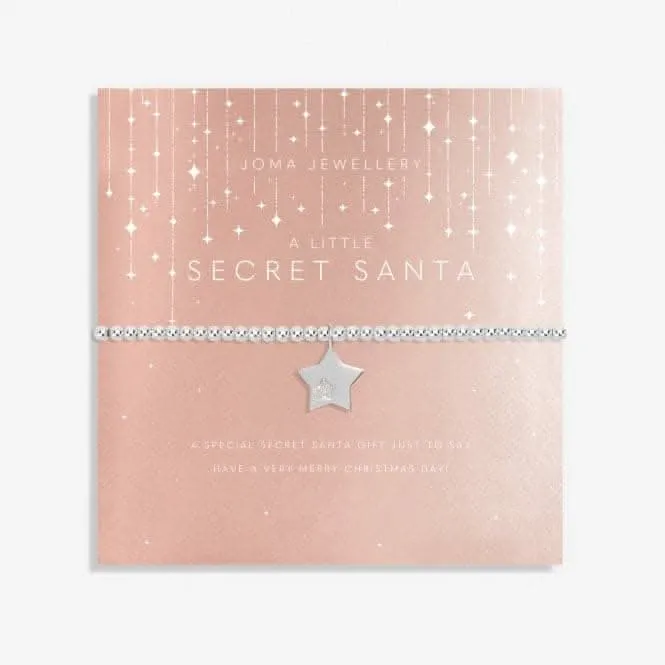 Christmas Secret Santa Silver 17.5cm Stretch Bracelet 6097