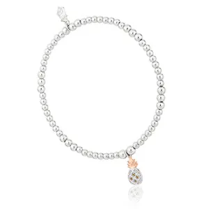 Clogau Affinity Sterling Silver Pineapple Beaded Bracelet