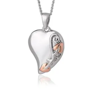 Clogau Tree Of Life Silver Rose Gold Heart Necklace