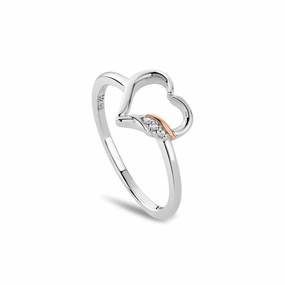 Clogau Past Present Future Heart Silver Ring