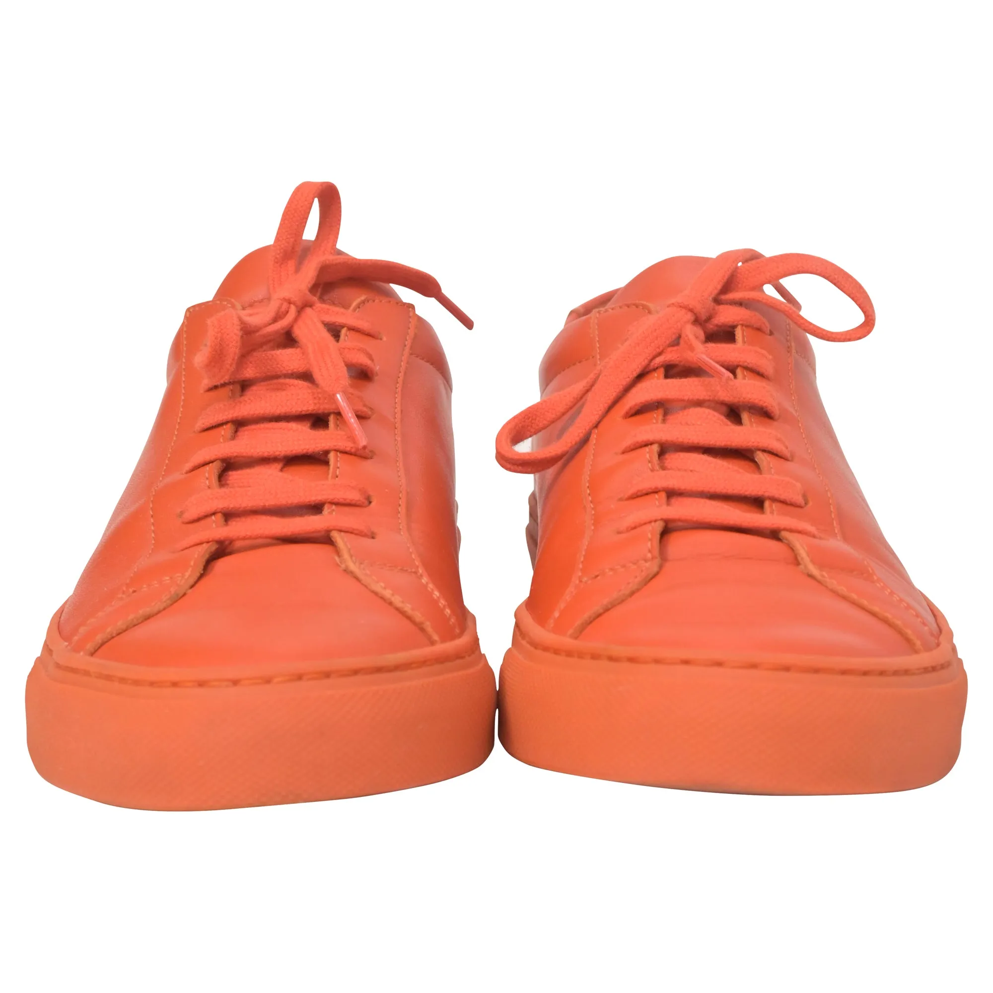 Common Projects Achilles Low Sneakers in Orange Leather