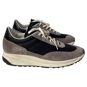 Common Projects Track Classic Leather-Trimmed Ripstop Sneakers in Gray Suede