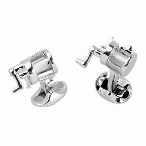 Deakin & Francis Sterling Silver Deep Sea Fishing Reel Cufflinks