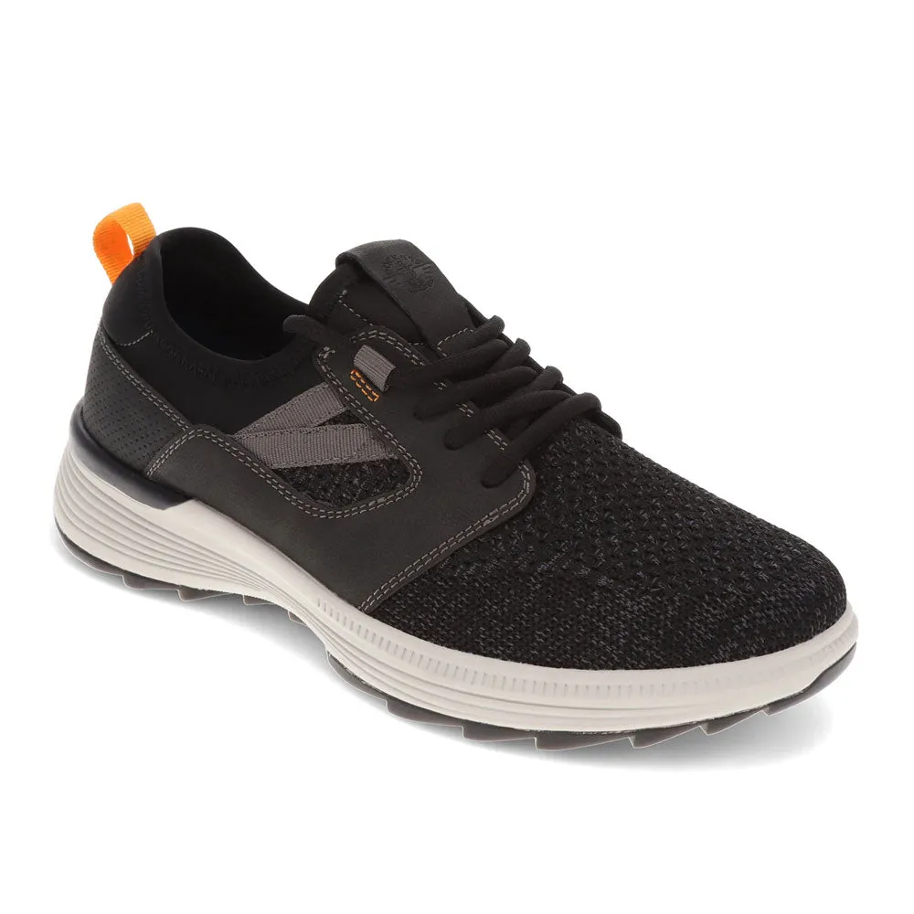 Dockers Mens Adan Knit and Synthetic Leather Casual Lace Up Sneaker Shoe