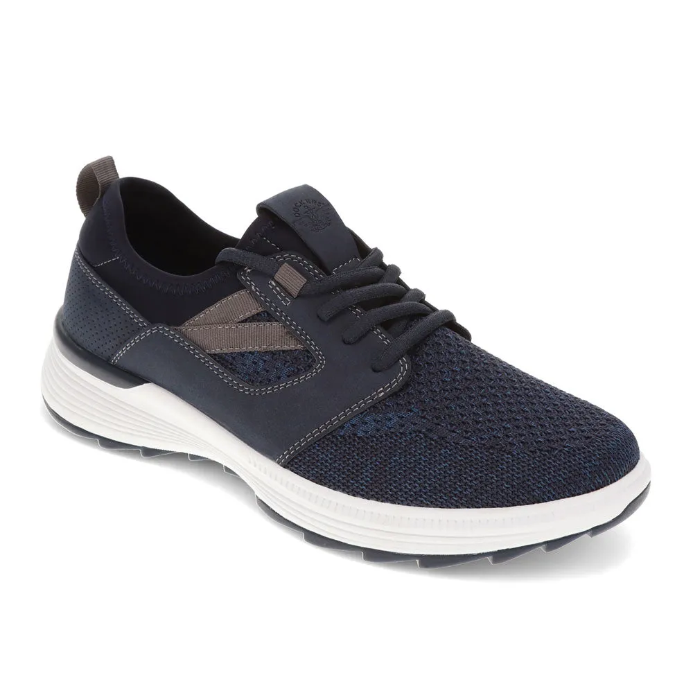 Dockers Mens Adan Knit and Synthetic Leather Casual Lace Up Sneaker Shoe