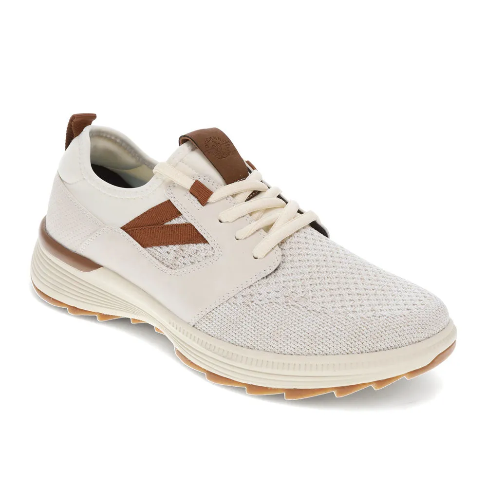 Dockers Mens Adan Knit and Synthetic Leather Casual Lace Up Sneaker Shoe