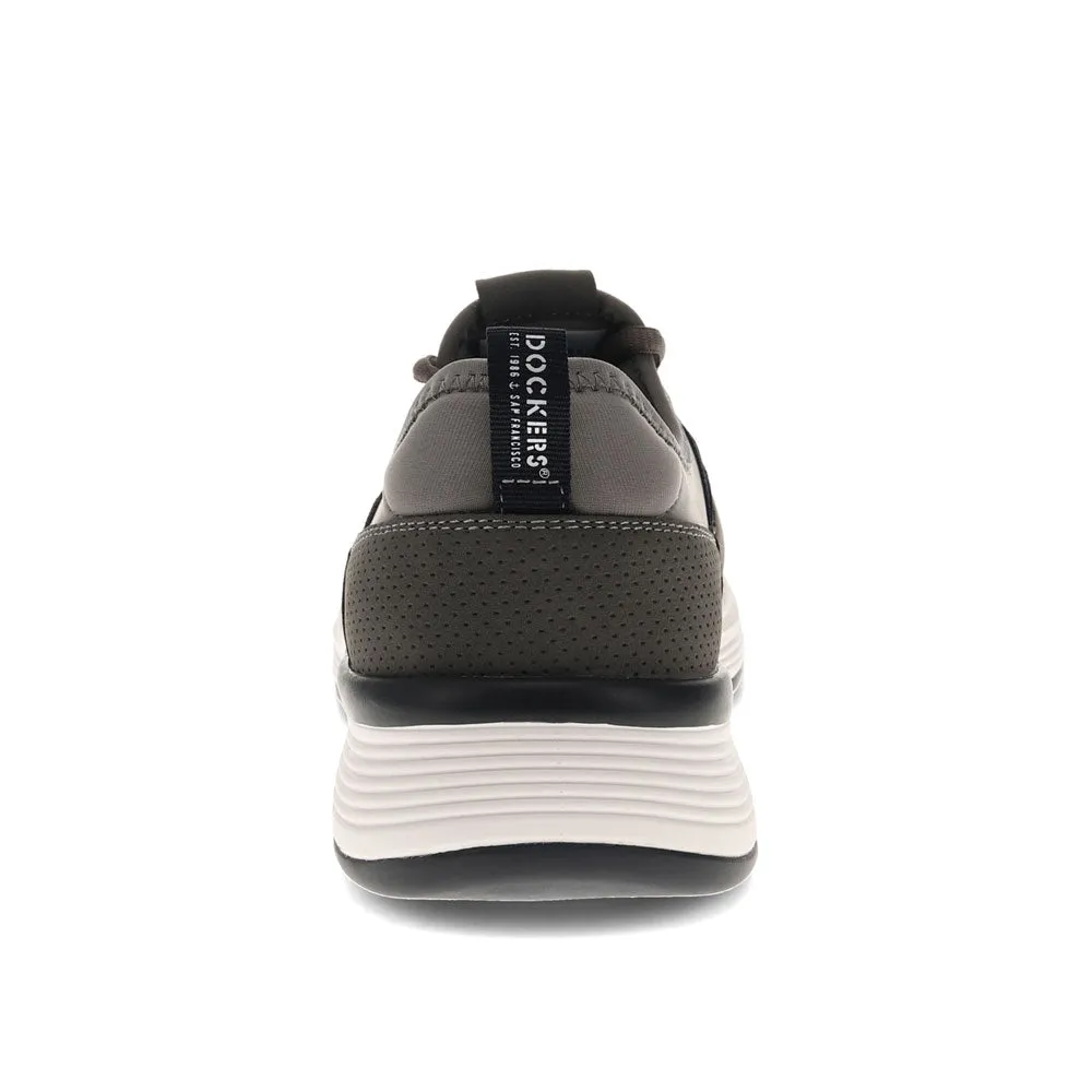 Dockers Mens Adan Knit and Synthetic Leather Casual Lace Up Sneaker Shoe