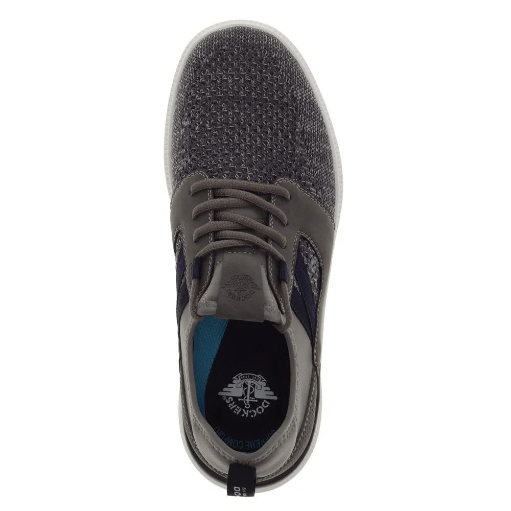 Dockers Mens Adan Knit and Synthetic Leather Casual Lace Up Sneaker Shoe