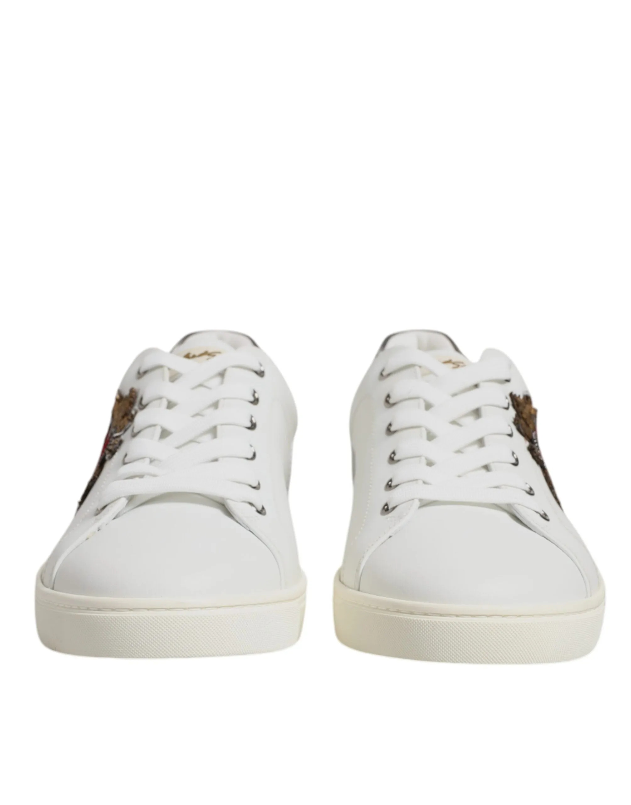Dolce & Gabbana Leather Heart Embellished Sneakers Men's Shoes (Pre-Owned)