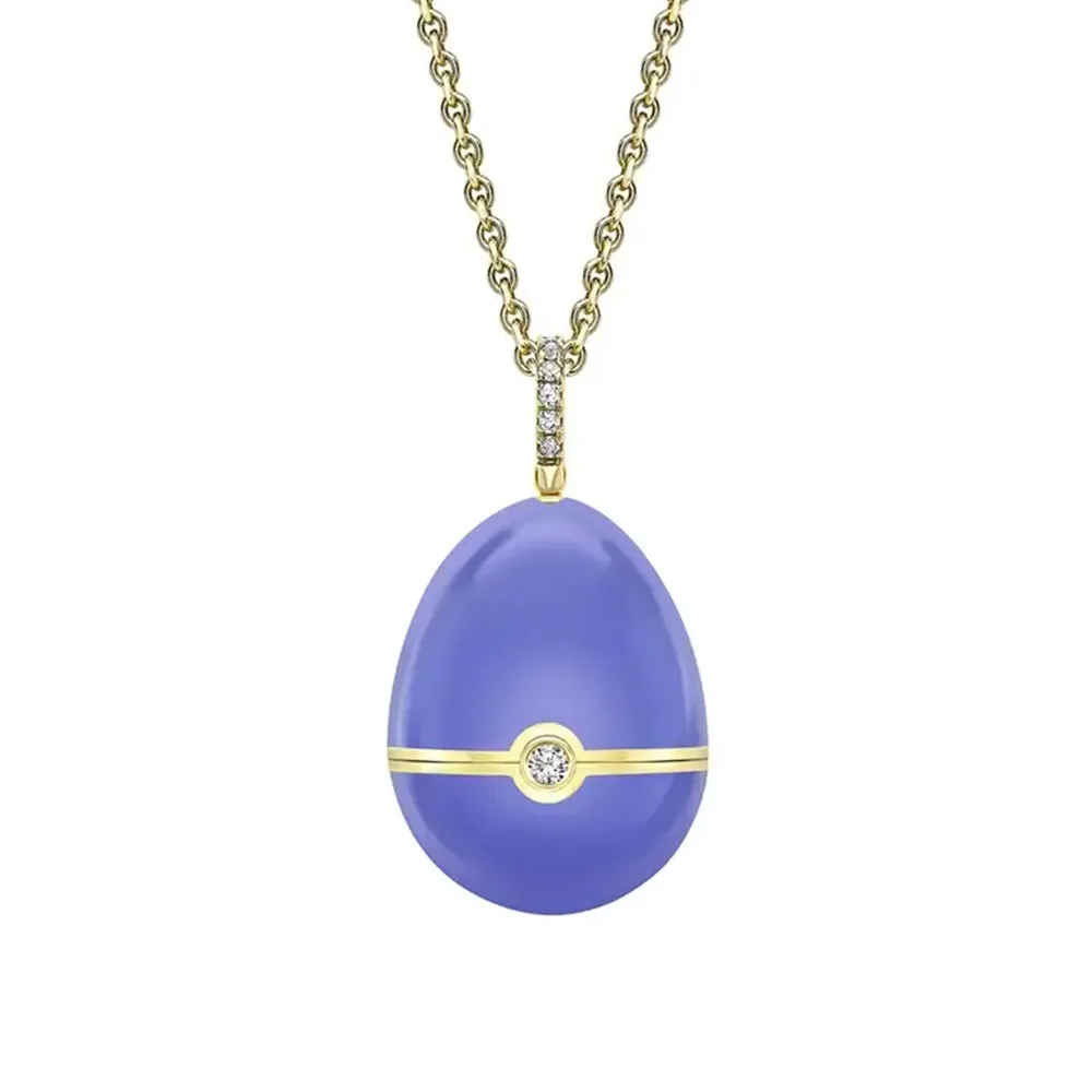 Faberge Essence 18ct Yellow Gold Diamond Sapphire Blue Lacquer Heart Surprise Locket