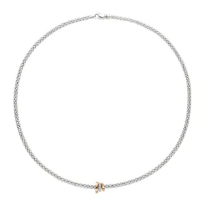 Fope Flex'it Prima 18ct White Rose Gold Diamond 43cm Necklace