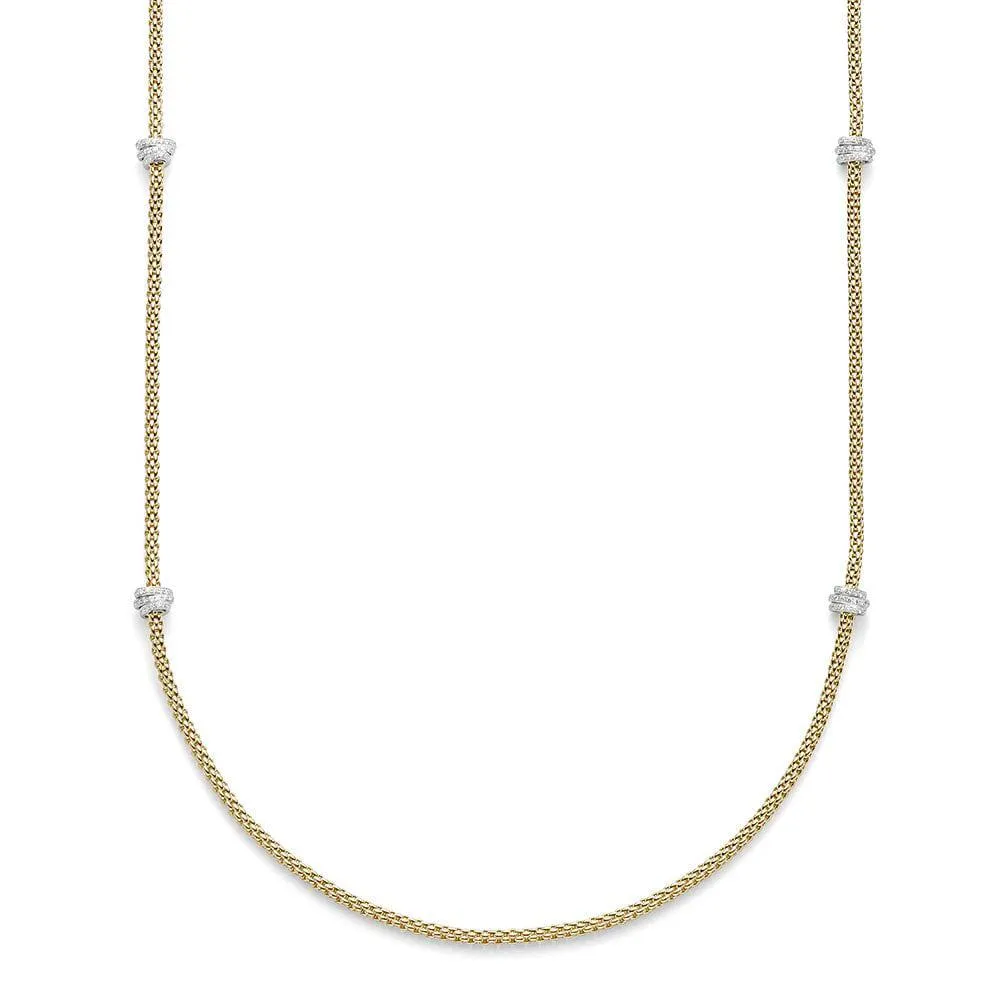 Fope Flex'It Prima 18ct Yellow Gold 1.24ct Diamond 80cm Necklace