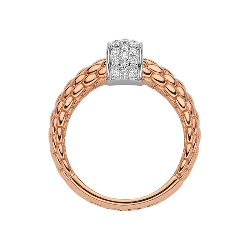 Fope Flex'it Solo 18ct Rose Gold 0.20ct Diamond Ring
