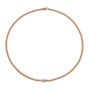 Fope Prima 18ct Rose Gold 0.20ct Diamond Necklace