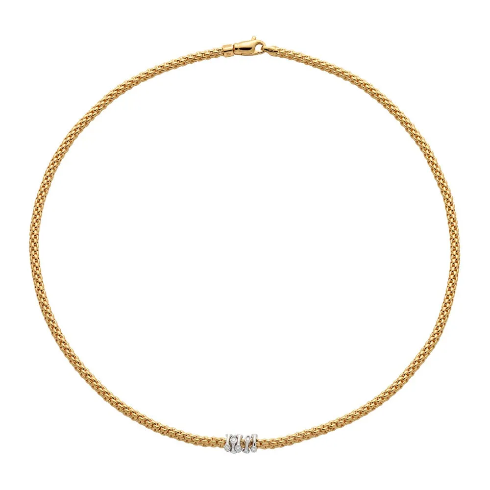 Fope Prima 18ct Yellow Gold 0.20ct Diamond Necklace