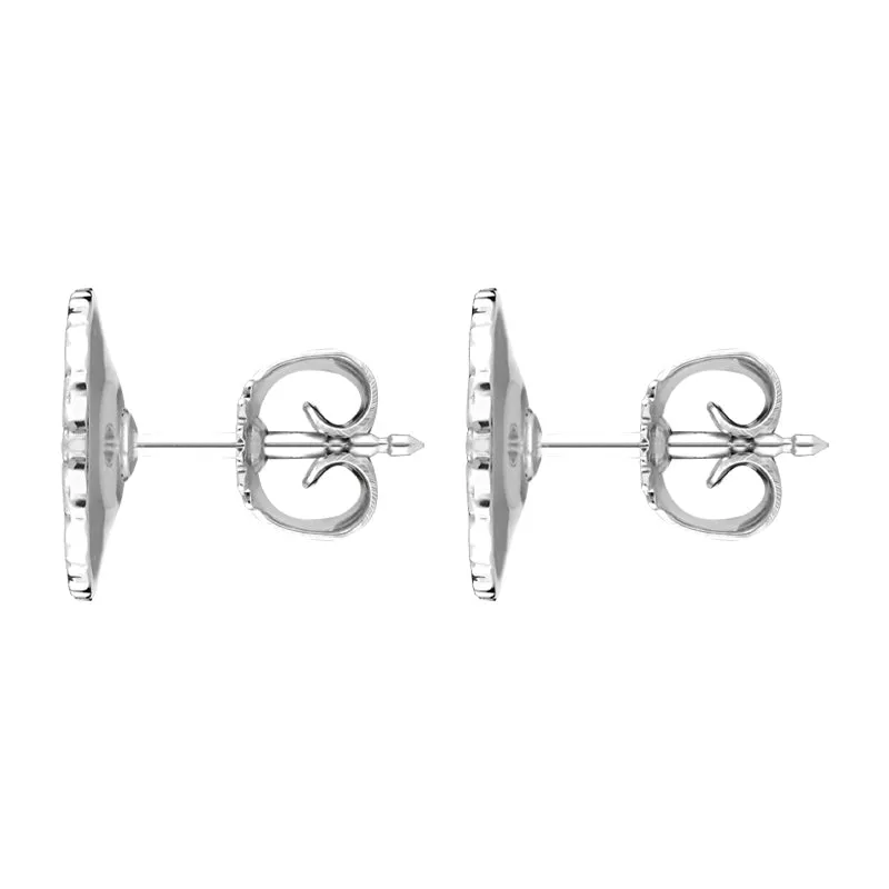 Georg Jensen Daisy Sterling Silver Black Enamel Stud Earrings