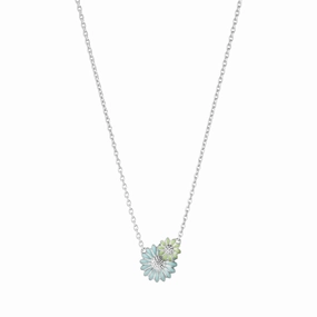 Georg Jensen Stine Goya Daisy Sterling Silver Green and Blue Enamel Pendant