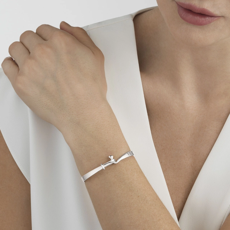 Georg Jensen Torun Sterling Silver 18ct Yellow Gold Diamond Bangle Set