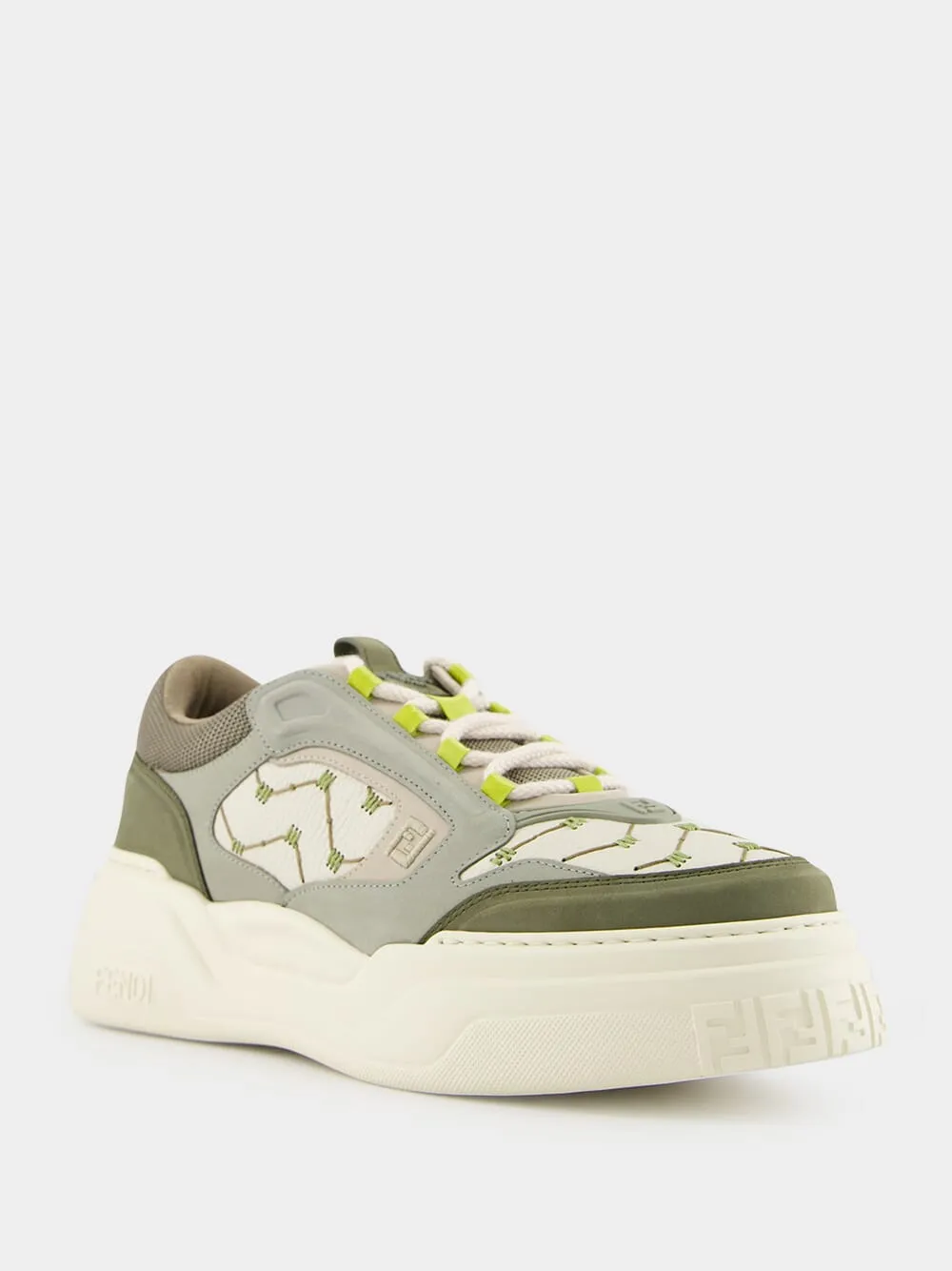 Green Force Leather and Nubuck Sneakers