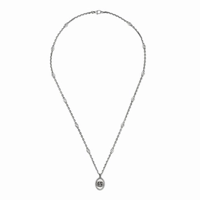 Gucci GG Marmont Sterling Silver Double G Necklace D