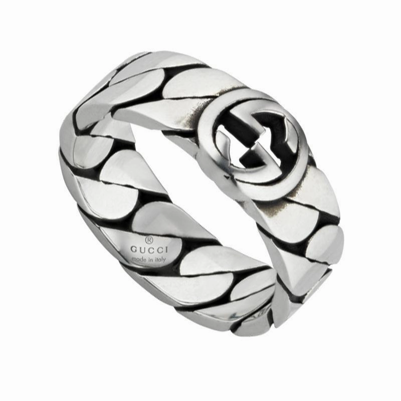Gucci Interlocking Sterling Silver Band Ring