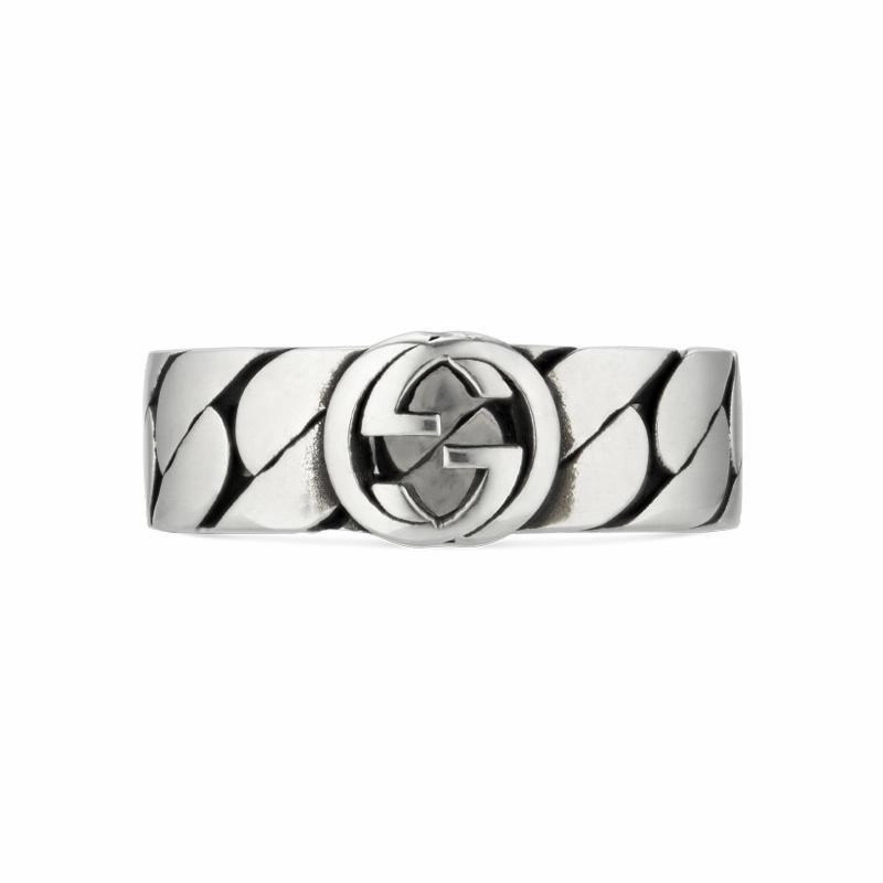 Gucci Interlocking Sterling Silver Band Ring