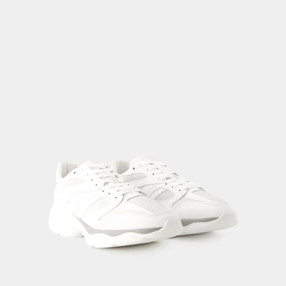 H Punzonato Sneakers - Leather - White