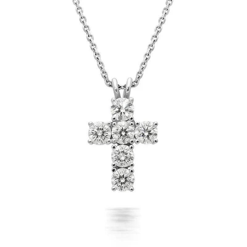 Hans D Krieger 18ct White Gold 0.84ct Diamond Brilliant Cut Cross Necklace