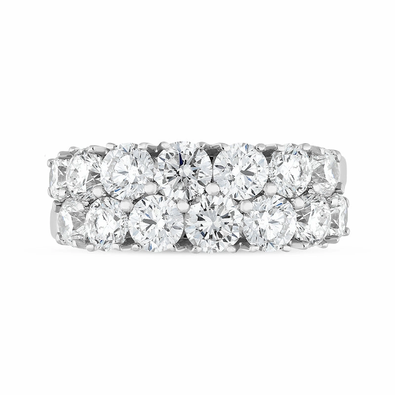 Hans D Krieger 18ct White Gold 3.33ct Diamond Two Row Eternity Ring D