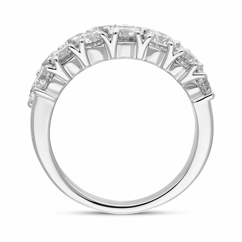 Hans D Krieger 18ct White Gold 3.33ct Diamond Two Row Eternity Ring D