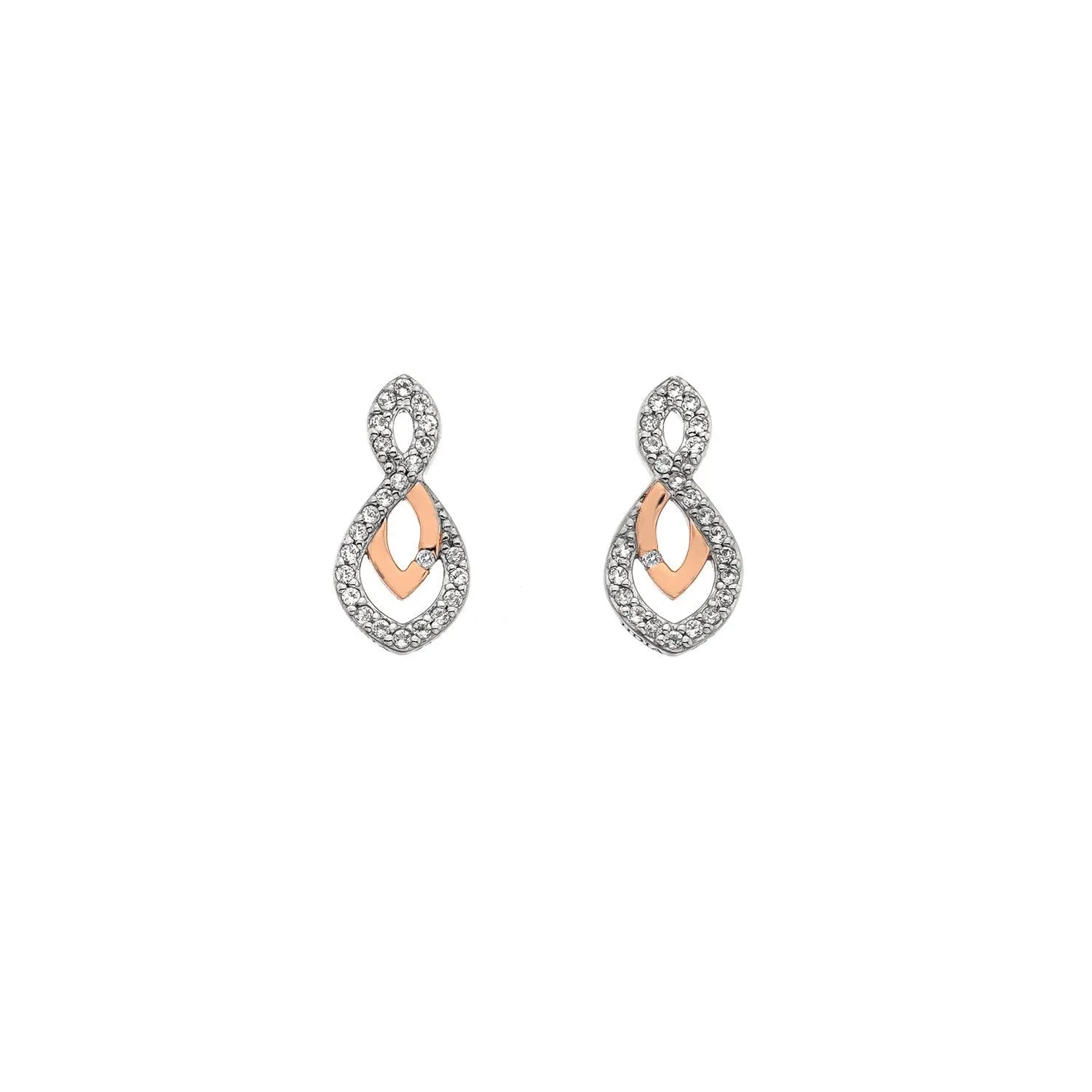 Hot Diamonds Harmony White Topaz Rose Gold Plated Earrings D