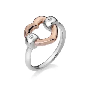 Hot Diamonds Ring Bonded Heart Diamonds D