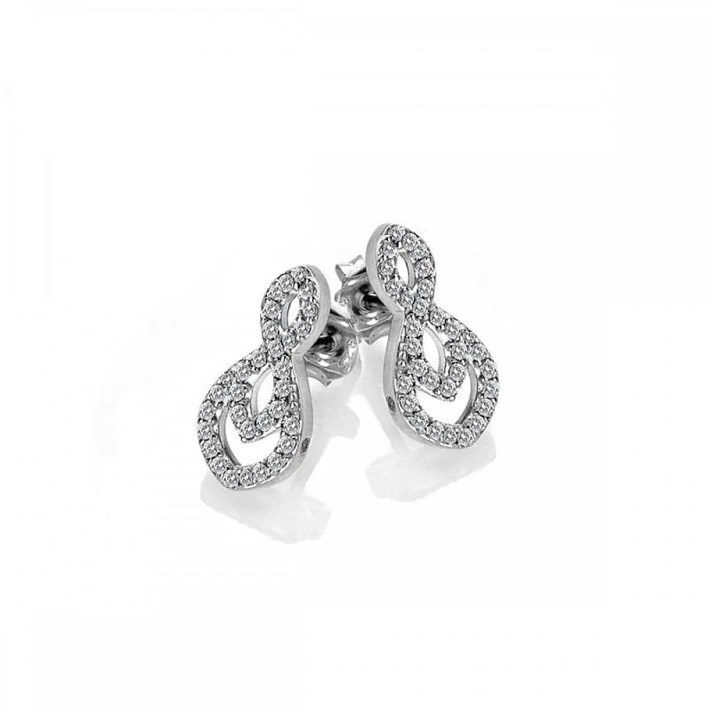 Hot Diamonds Sterling Silver White Topaz Harmony Earrings D