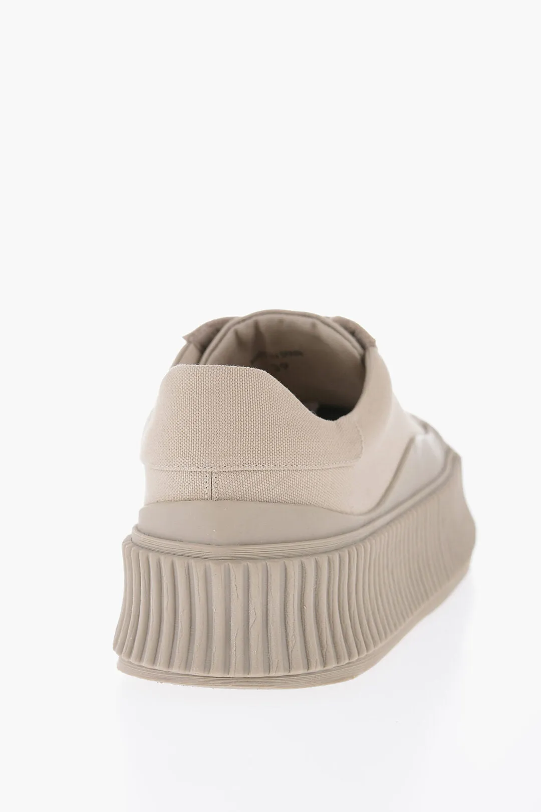 Jil Sander Canvas Low-Top Sneakers With Platform Soles