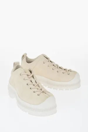 Jil Sander Suede Lace-Up Sneakers With Vibram Sole