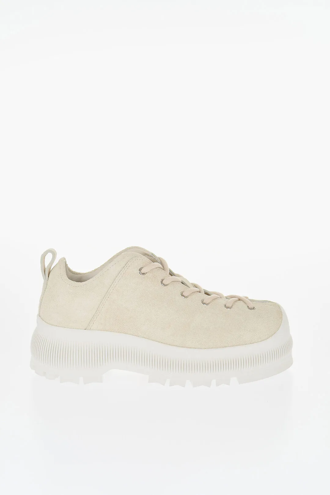 Jil Sander Suede Lace-Up Sneakers With Vibram Sole