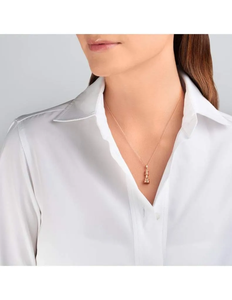 Ksenia Mirella The Queen Rose Gold 0.10ct Diamond Chess Necklace