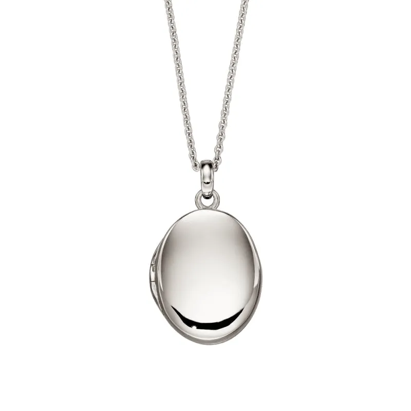 Little Star Sterling Silver Orla Medium Oval Childs Locket Necklace