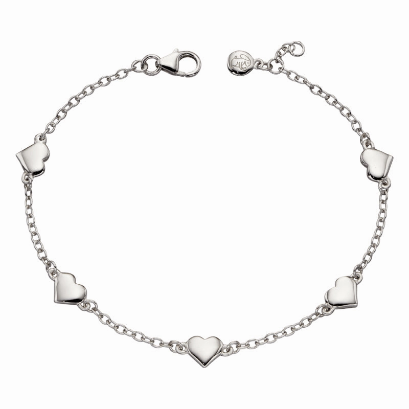 Little Star Sterling Silver Beatrice Heart Charm Childs Bracelet