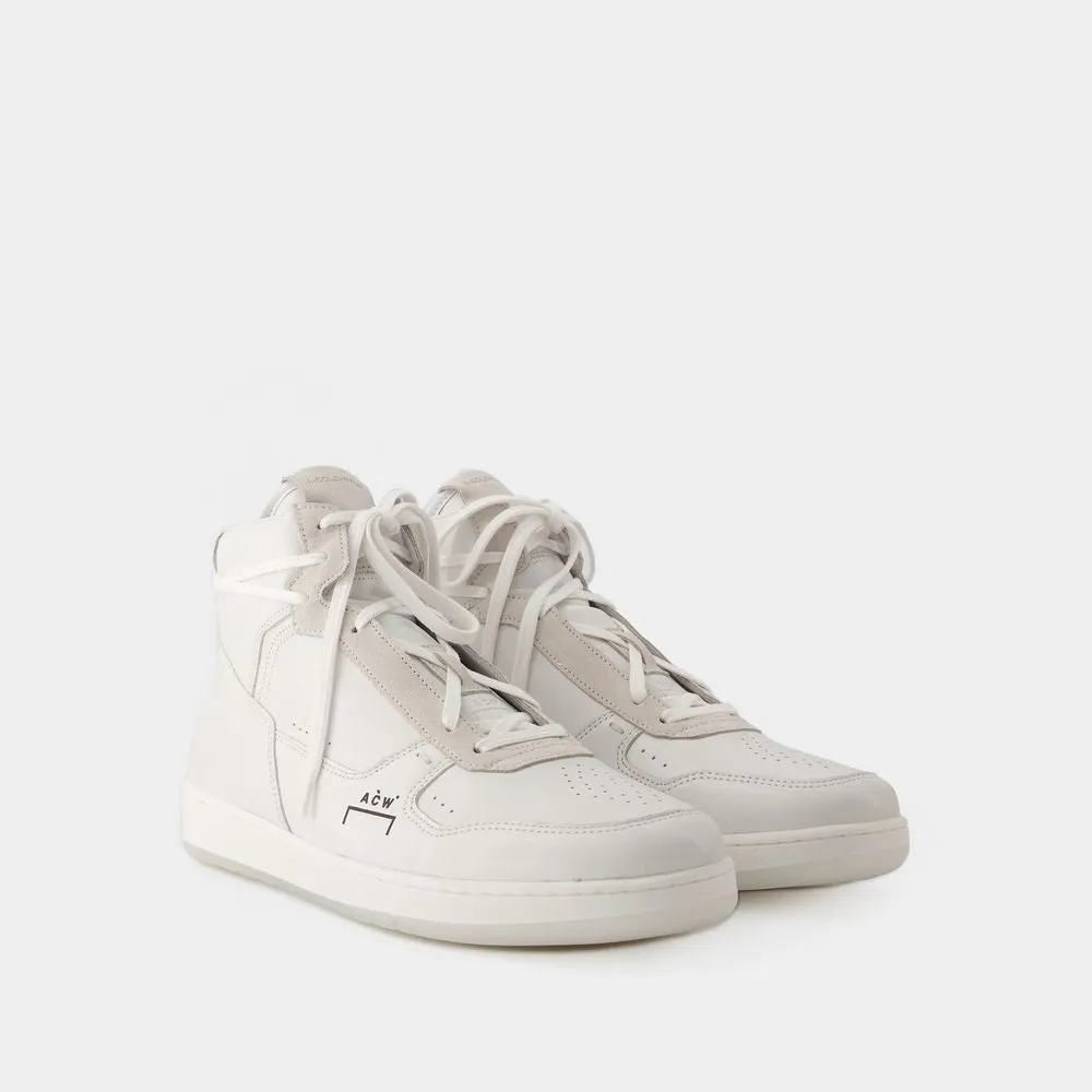 Luol Hi Top Sneakers - Leather - White