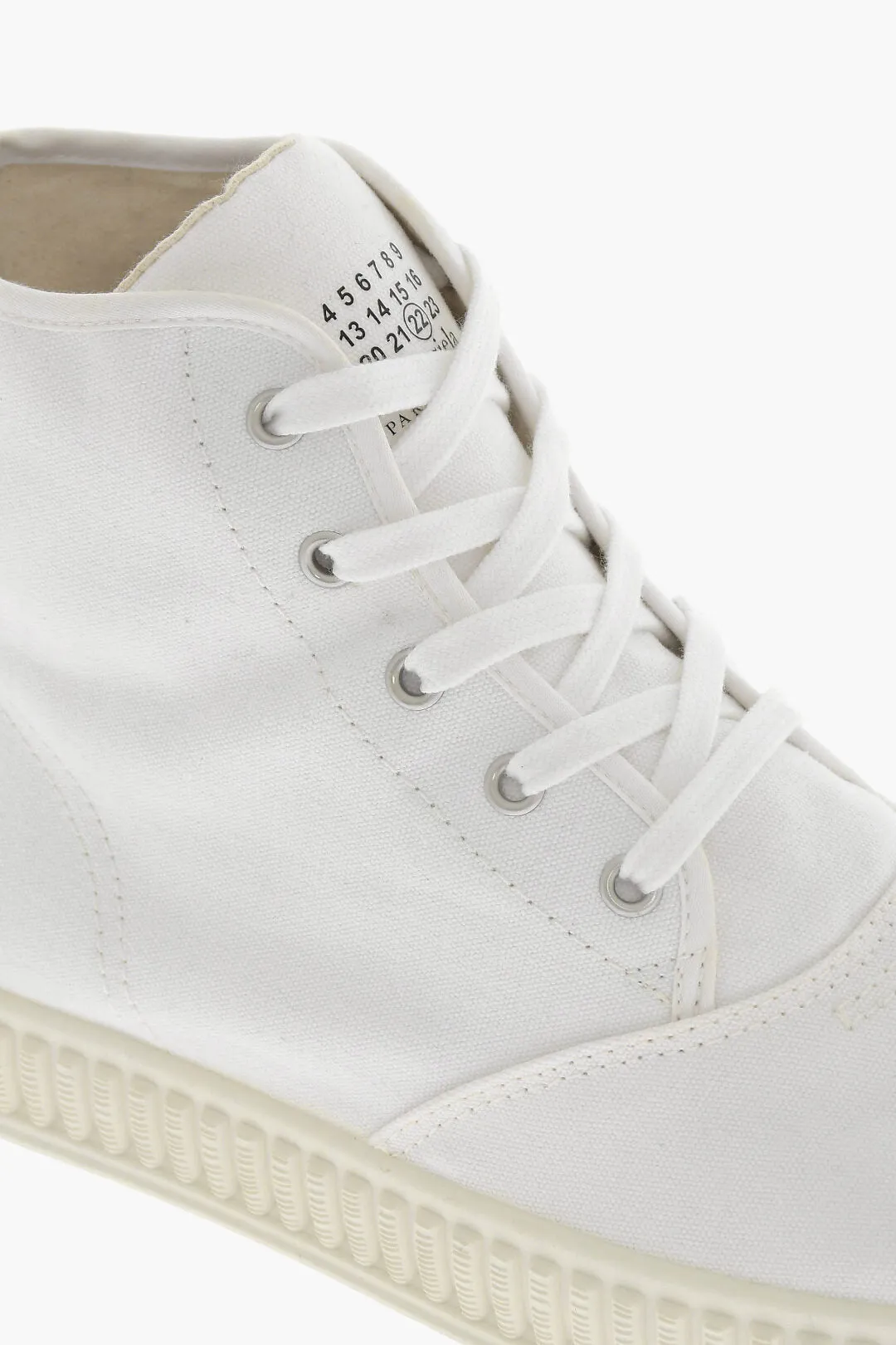 Maison Margiela Mm22 Canvas High-Top Sneakers With Rubber Sole