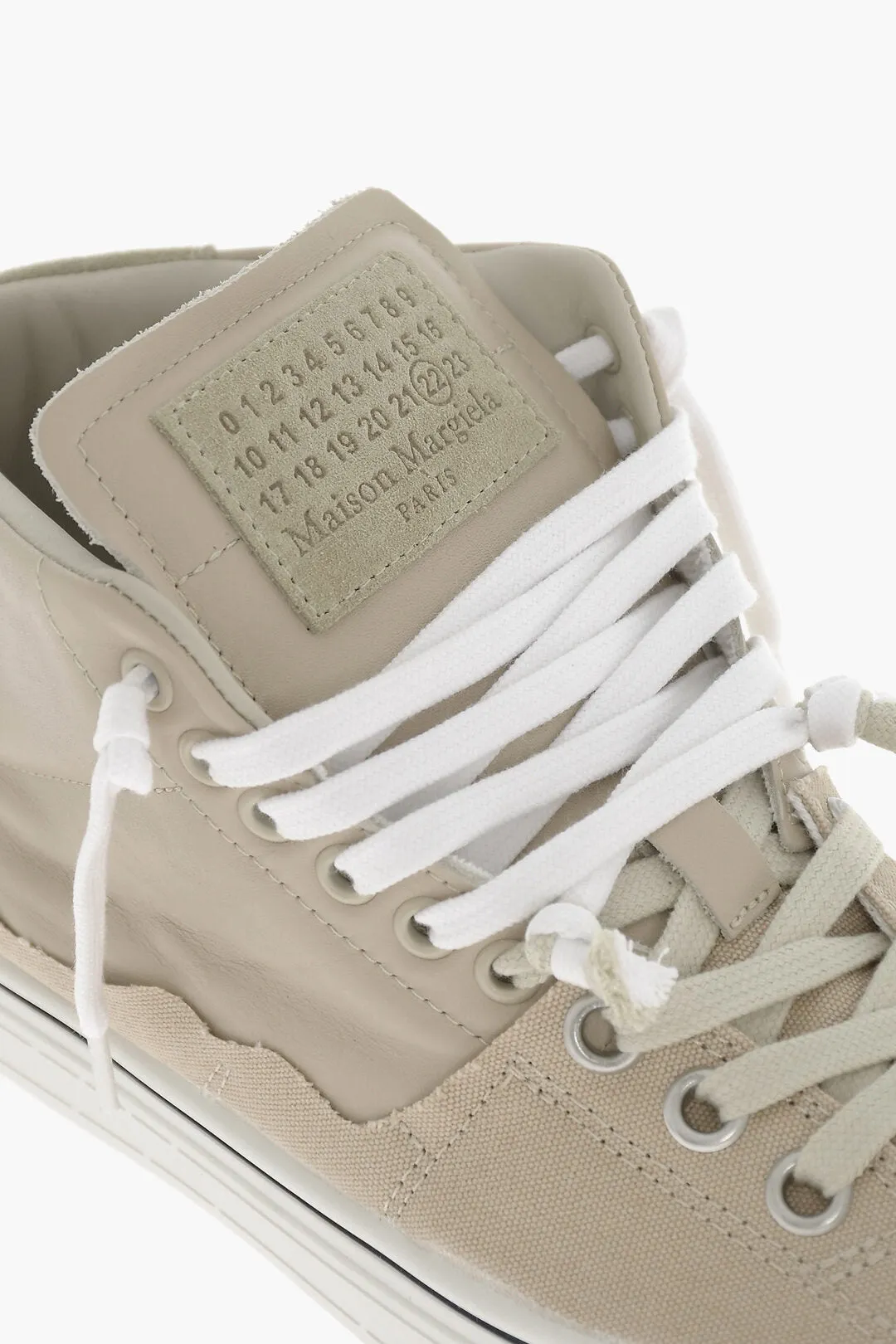 Maison Margiela Mm22 Distressed Effect Leather High-Top Sneakers