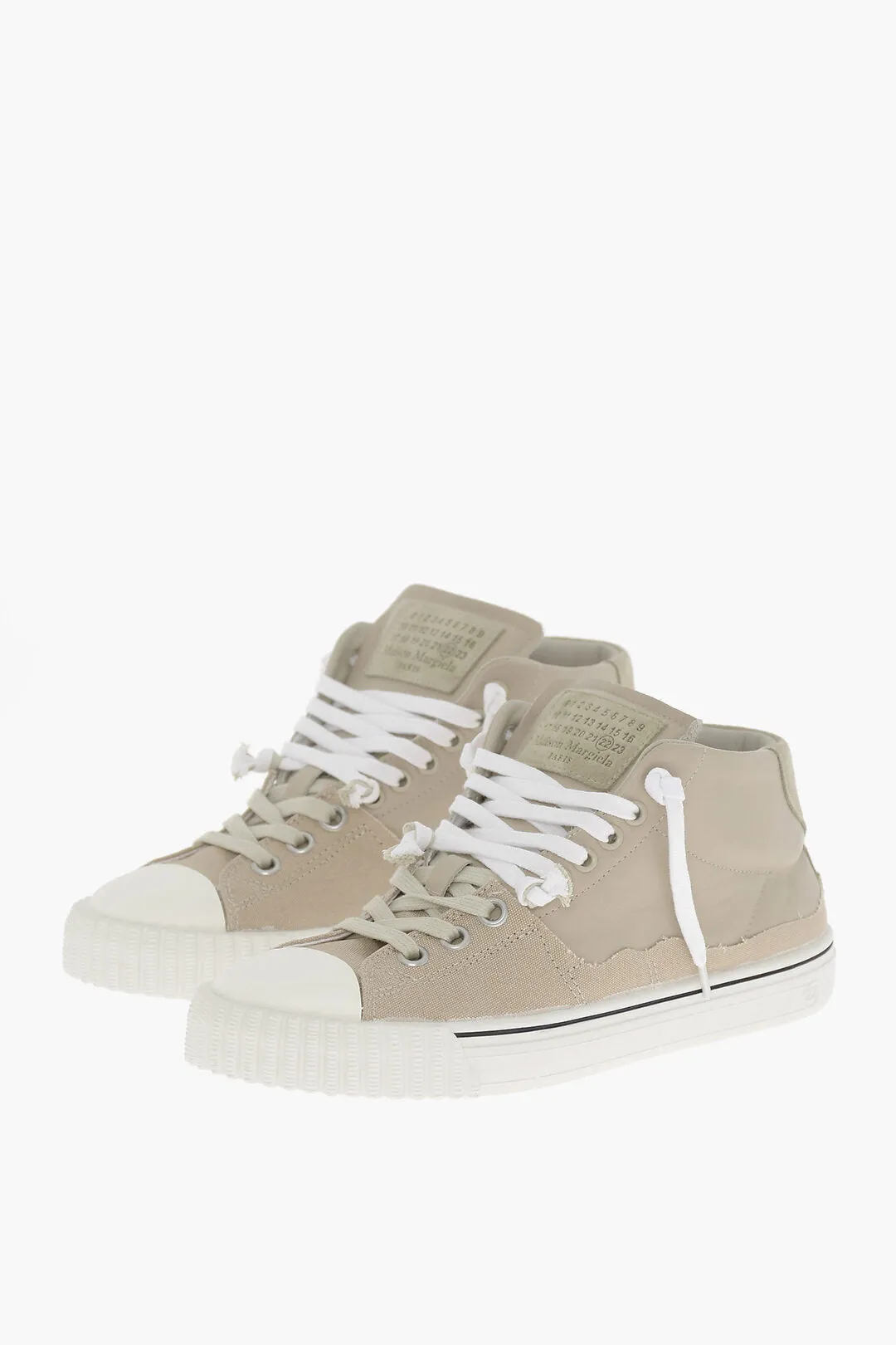 Maison Margiela Mm22 Distressed Effect Leather High-Top Sneakers